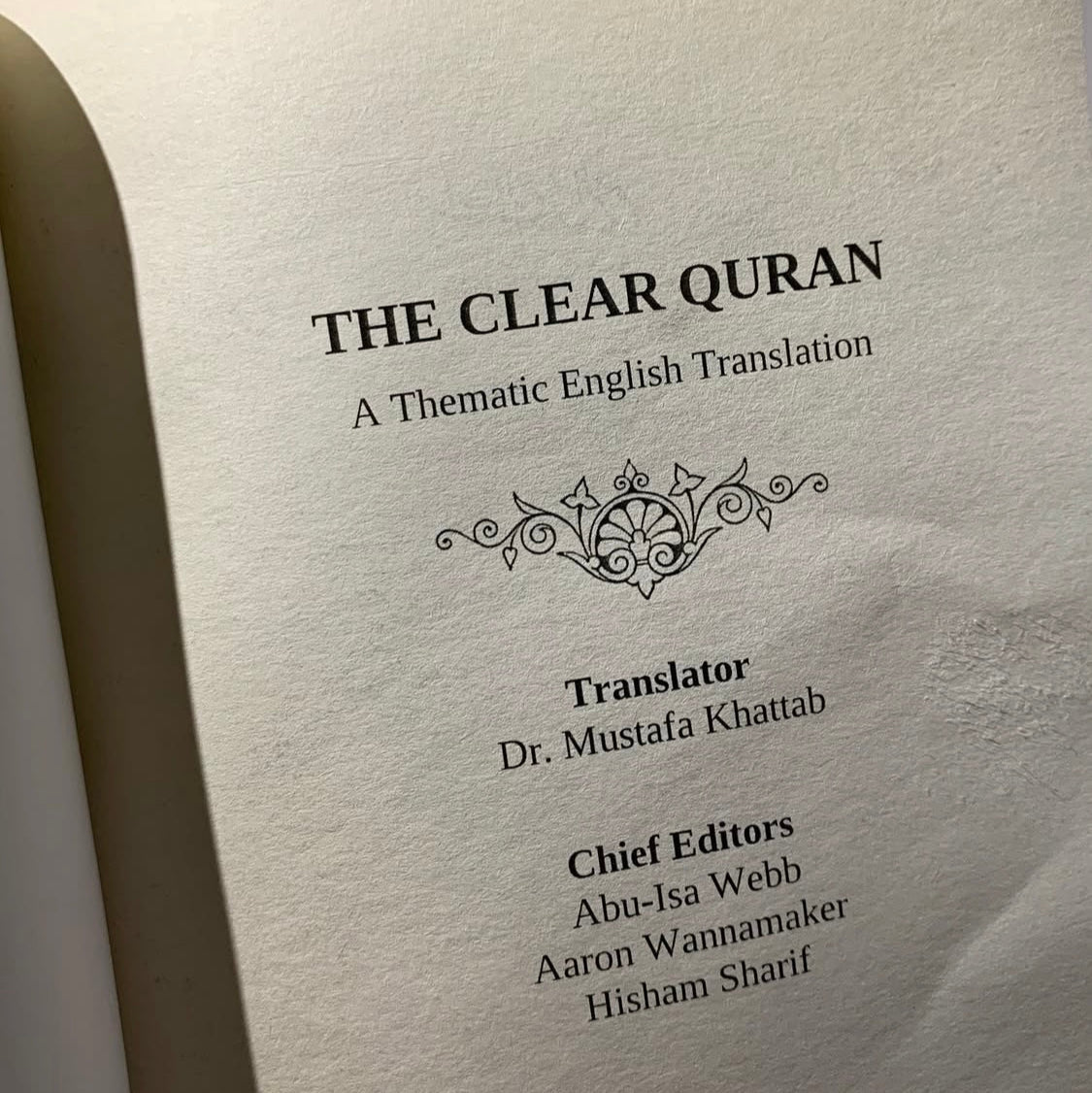 The Clear Qurân A Thematic English Translation By Dr. Mustaffa Khattab