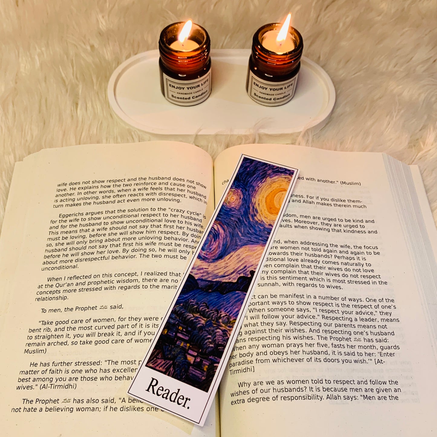 Starry Night Reader Bookmark – Galaxy & Moon Design