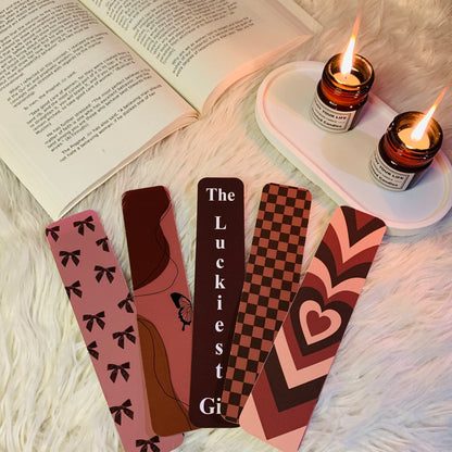 Brown Aesthetic Bookmarks – Set of 5 Minimalist Designs